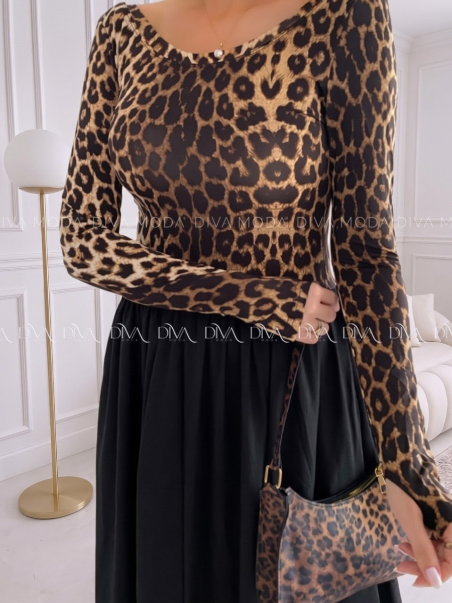 Maxi šaty leopardie ellie VV 110 Maxi šaty leopardie ellie VV 110