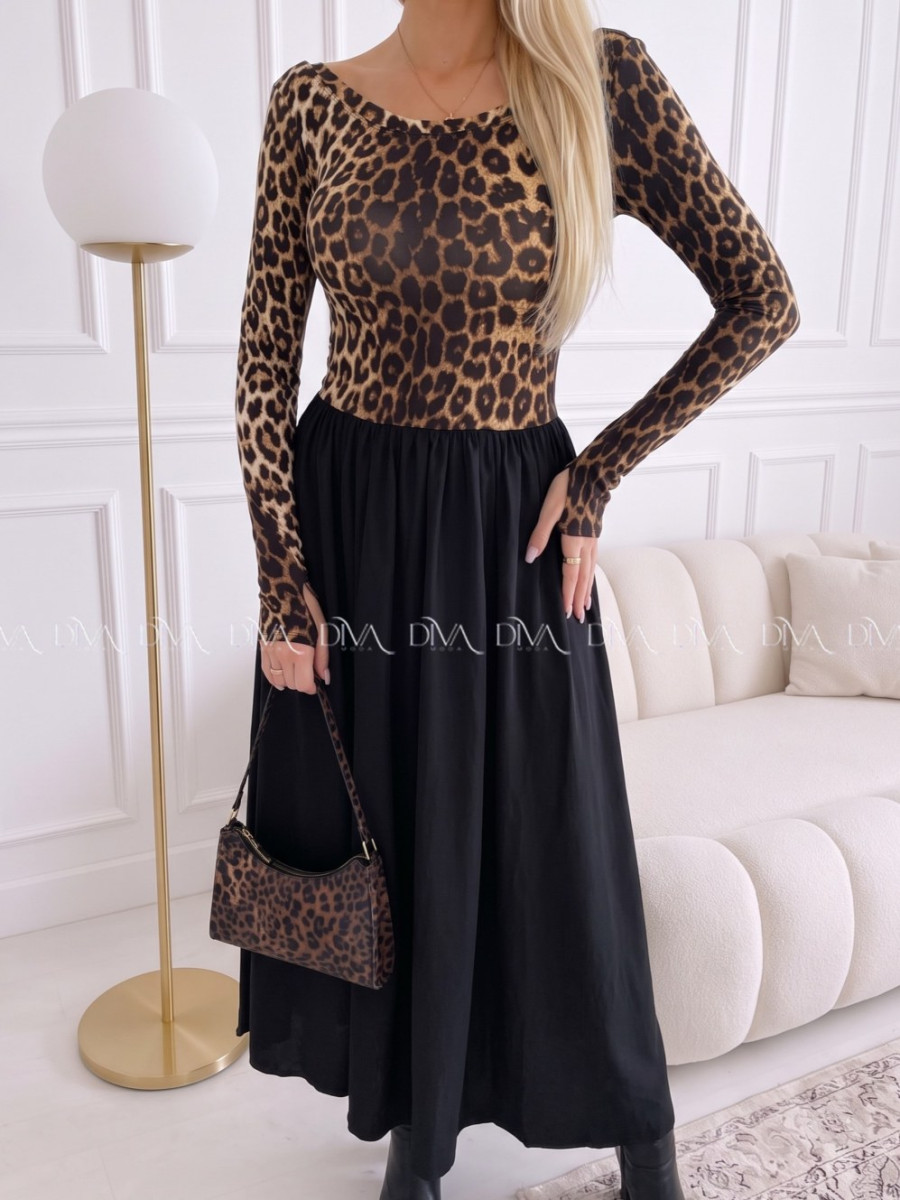 Maxi šaty leopardie ellie VV 110 Maxi šaty leopardie ellie VV 110