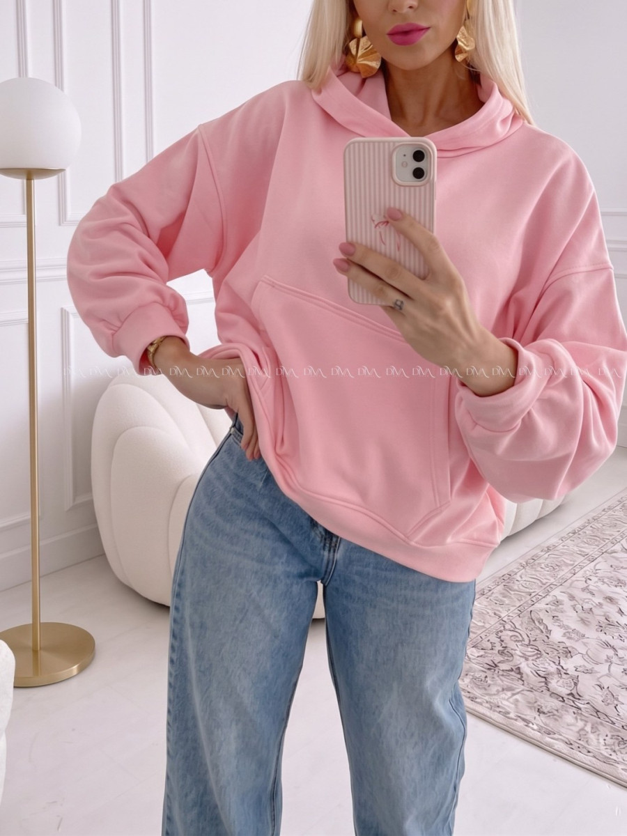 Oversize bavlnená mikina fruit pink AB 244 Oversize bavlnená mikina fruit pink AB 244