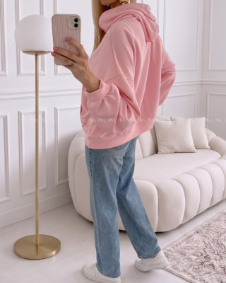 Oversize bavlnená mikina fruit pink AB 244
