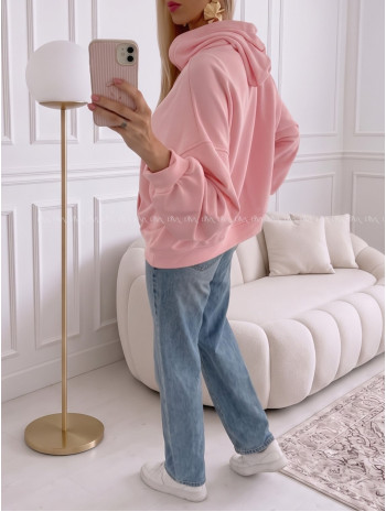 Oversize bavlnená mikina fruit pink AB 244 Oversize bavlnená mikina fruit pink AB 244