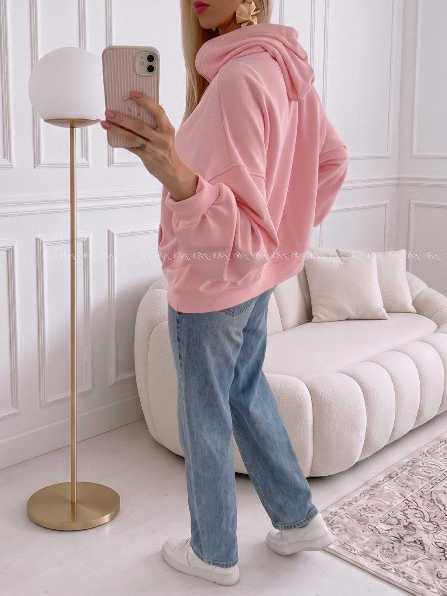 Oversize bavlnená mikina fruit pink AB 244 Oversize bavlnená mikina fruit pink AB 244