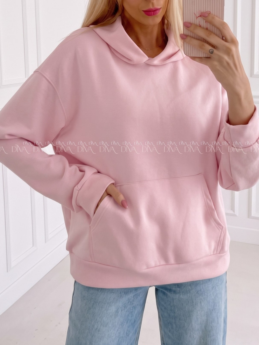 Oversize hladká mikina baby pink AB 25 Oversize hladká mikina baby pink AB 25
