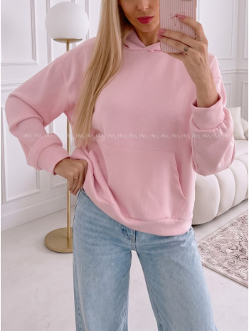 Oversize hladká mikina baby pink AB 25
