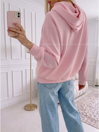 Oversize hladká mikina baby pink AB 25