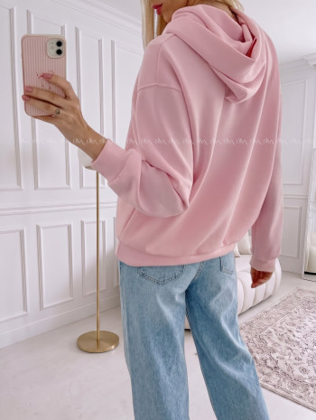 Oversize hladká mikina baby pink AB 25