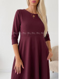 Maxi šaty hruškového strihu burgundy AA 105 Maxi šaty hruškového strihu burgundy AA 105