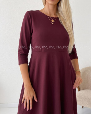 Maxi šaty hruškového strihu burgundy AA 105
