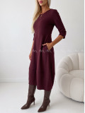 Maxi šaty hruškového strihu burgundy AA 105 Maxi šaty hruškového strihu burgundy AA 105