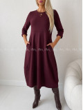 Maxi šaty hruškového strihu burgundy AA 105 Maxi šaty hruškového strihu burgundy AA 105