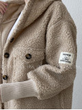Midi bouclé kabátik latté/hnedá AB 666 Midi bouclé kabátik latté/hnedá AB 666