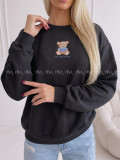 Zateplená oversize mikina teddy bear čierna B 113 Zateplená oversize mikina teddy bear čierna B 113