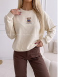 Zateplená oversize mikina teddy bear krémová B 113 Zateplená oversize mikina teddy bear krémová B 113
