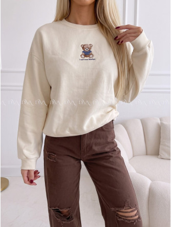 Zateplená oversize mikina teddy bear krémová B 113 Zateplená oversize mikina teddy bear krémová B 113