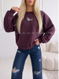 Zateplená oversize mikina dog burgundy B 111 Zateplená oversize mikina dog burgundy B 111