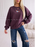 Zateplená oversize mikina teddy bear burgundy B 113 Zateplená oversize mikina teddy bear burgundy B 113