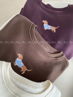 Zateplená oversize mikina dog burgundy B 111