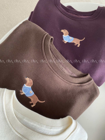 Zateplená oversize mikina dog burgundy B 111