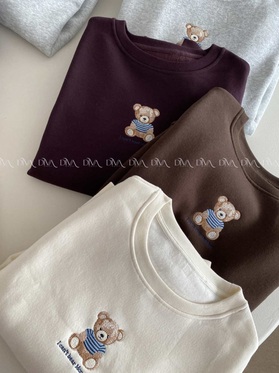 Zateplená oversize mikina teddy bear čierna B 113 Zateplená oversize mikina teddy bear čierna B 113