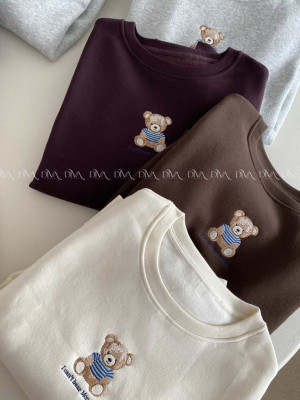 Zateplená oversize mikina teddy bear burgundy B 113