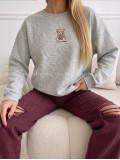 Zateplená oversize mikina teddy bear sivá B 113 Zateplená oversize mikina teddy bear sivá B 113