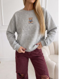 Zateplená oversize mikina teddy bear sivá B 113 Zateplená oversize mikina teddy bear sivá B 113