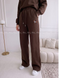 Zateplené tepláky dog wide leg čokoládové AB 333 Zateplené tepláky dog wide leg čokoládové AB 333