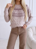 Svetrík so vzorom zastretá ružová AB 941 Svetrík so vzorom zastretá ružová AB 941