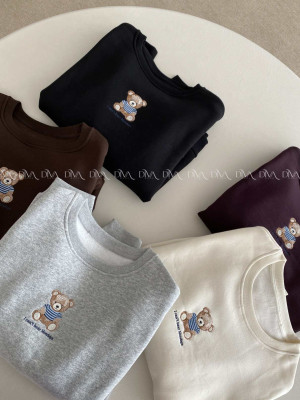 Zateplená oversize mikina teddy bear sivá B 113