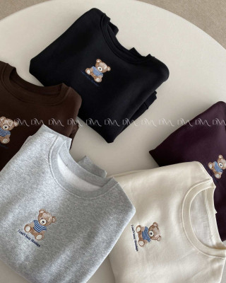 Zateplená oversize mikina teddy bear sivá B 113