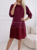 Šaty s flitrovaným lemom burgundy AA 182 Šaty s flitrovaným lemom burgundy AA 182