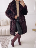Dlhý kožuch burgundy A 113 Dlhý kožuch burgundy A 113
