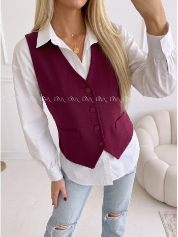 Vesta na gombíky burgundy PP 999