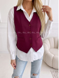 Vesta na gombíky burgundy PP 999