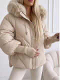 Zimná oversize bunda s puf rukávmi béžová AB 813 Zimná oversize bunda s puf rukávmi béžová AB 813