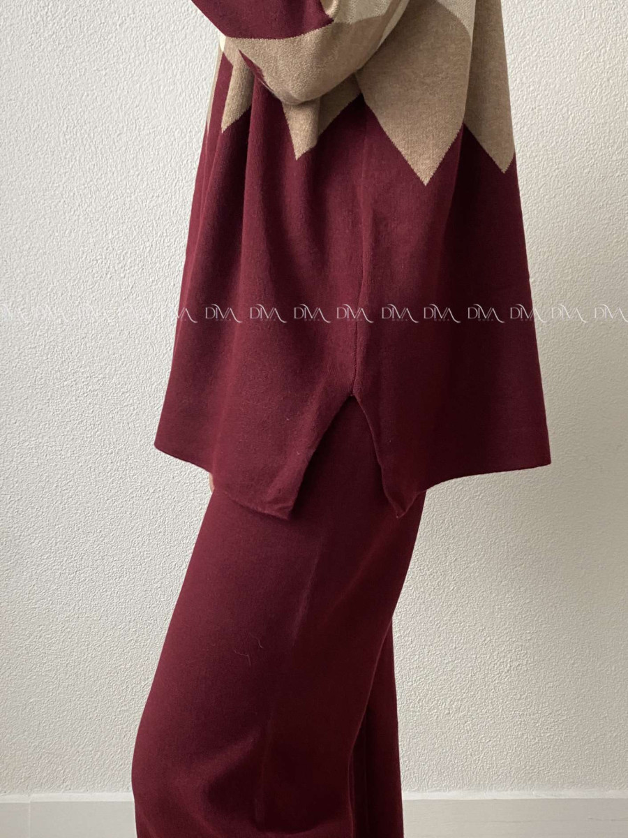 Úpletový komplet triangle burgundy AB 297 Úpletový komplet triangle burgundy AB 297