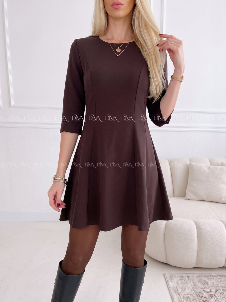 Krátke A- šaty Danea dark choco AA 132 Krátke A- šaty Danea dark choco AA 132