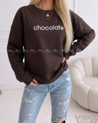Oversize mikina chocolate čokoládová AA 195