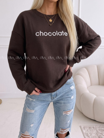 Oversize mikina chocolate čokoládová AA 195
