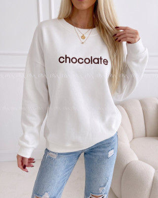Oversize mikina chocolate biela AA 195