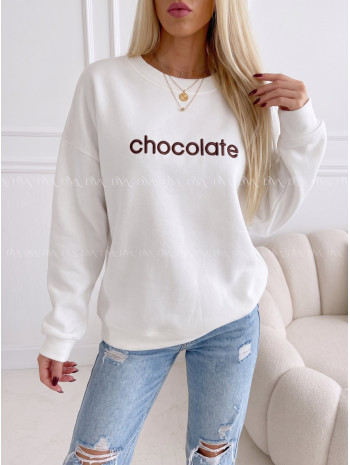 Oversize mikina chocolate biela AA 195